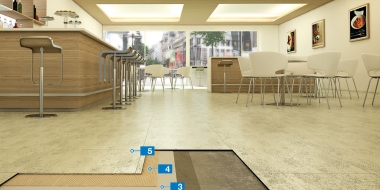 Heterogēna vinila seguma izveide uz vecās betona pamatnes